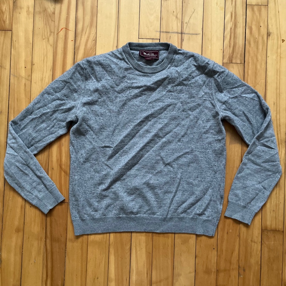 Marlboro Classics Sweater Mens Large Gray Crew Neck Long Sleeve West Sportswear